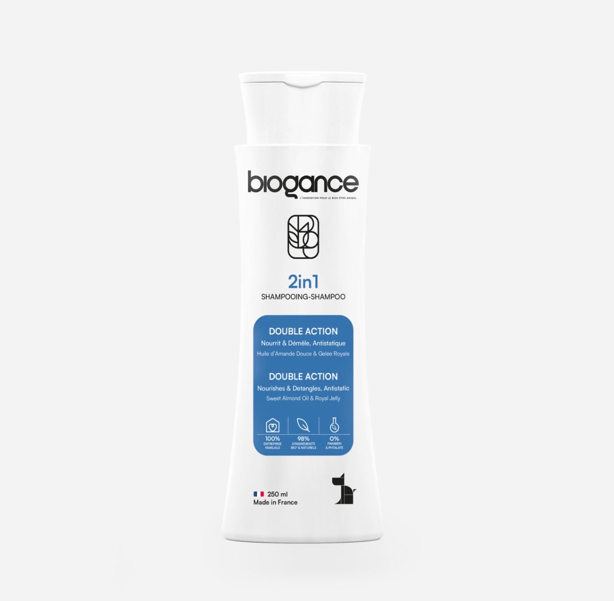 Shampoing conditionneur pour chien 2en1 – Nettoie & démêle – Biogance
