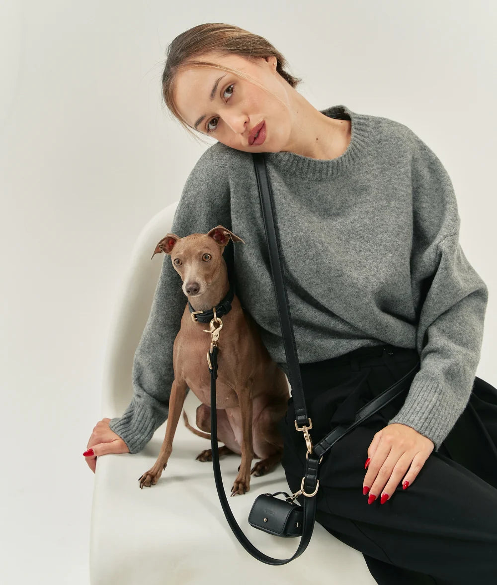 Laisse en Cuir Vegan Multiposition, Jala