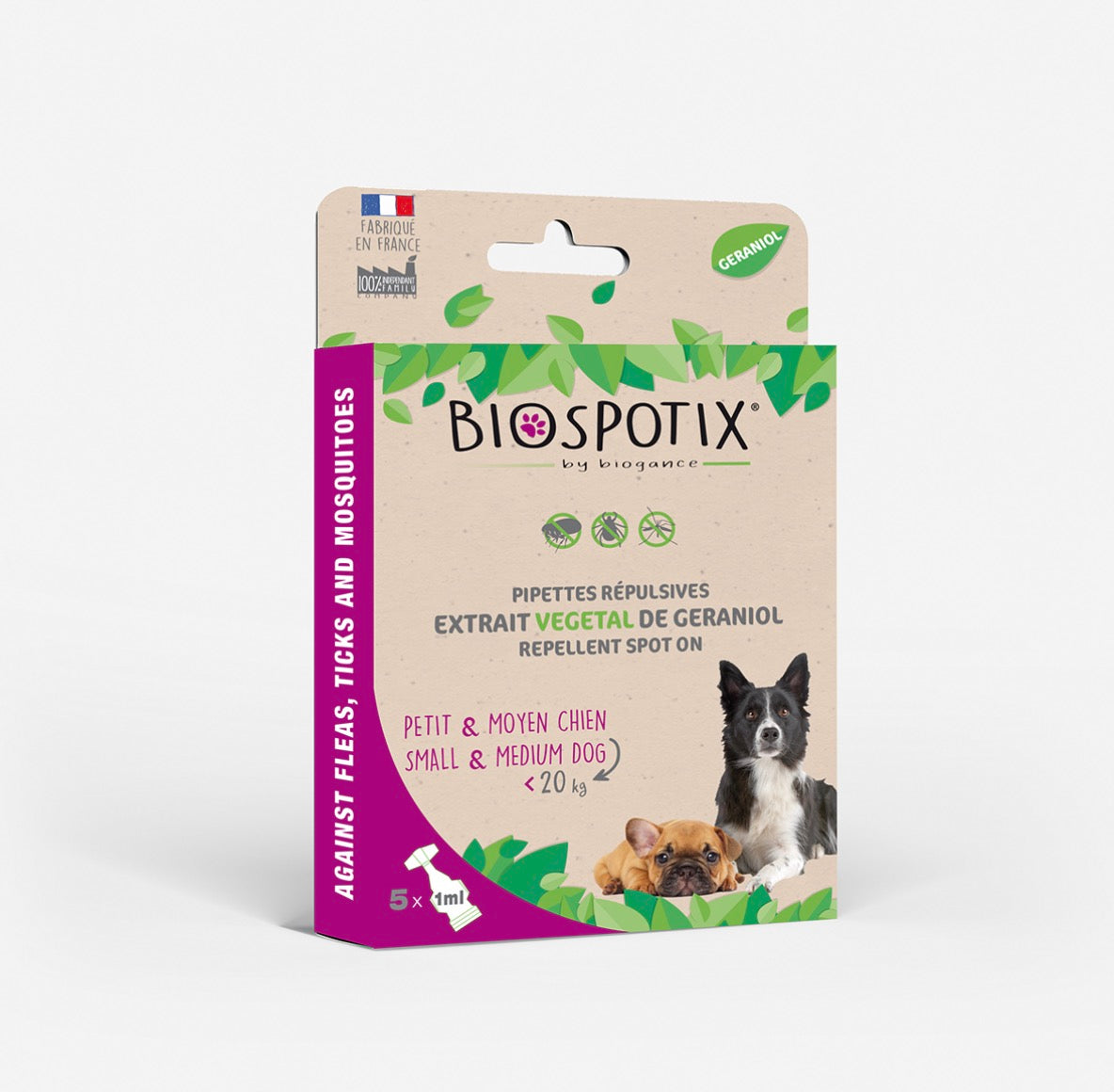 Pipettes répulsives petit chien Biospotix