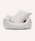 Lit pour chien en velours côtelé blanc, Snozy