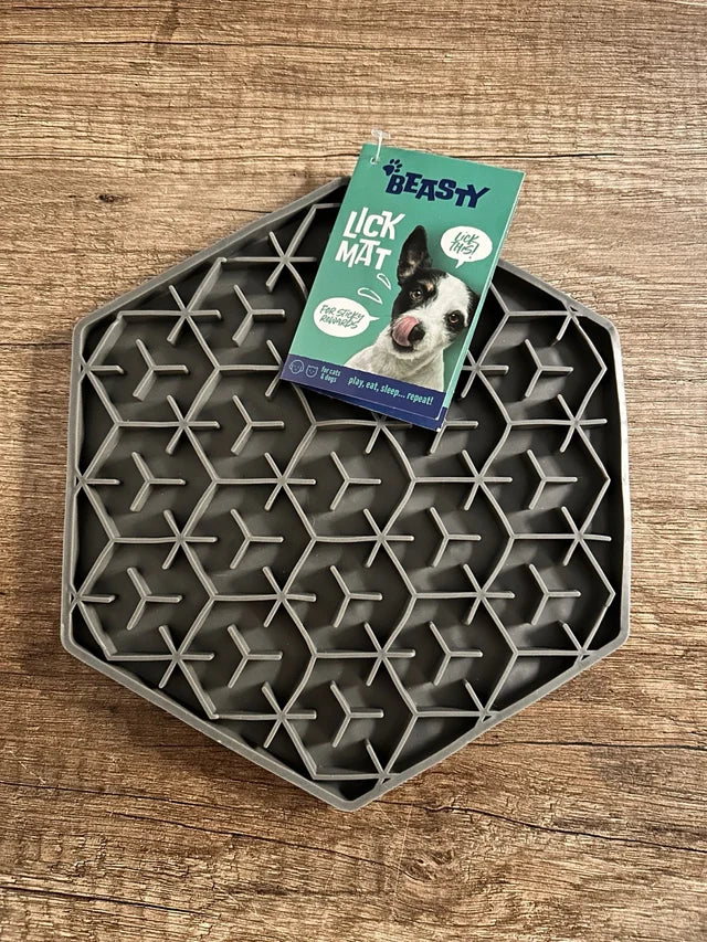Mangeoire Lick Mat hexagonale pour chiens et chats