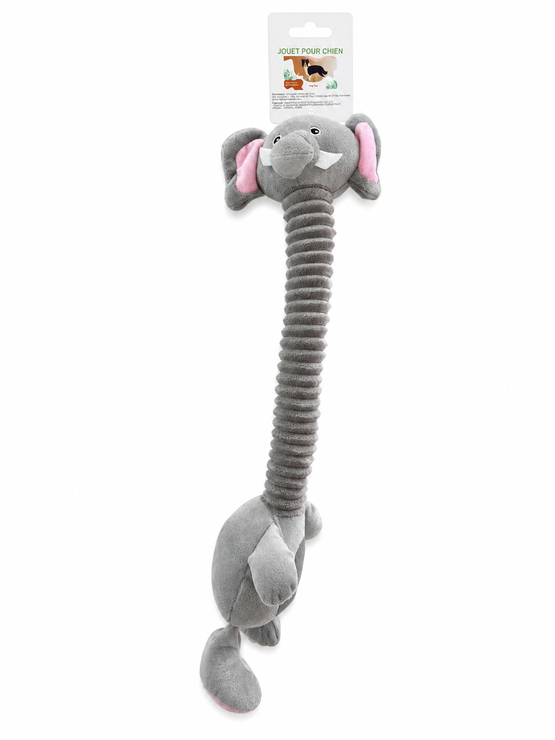 Éléphant en peluche extensible - jouet pour chien