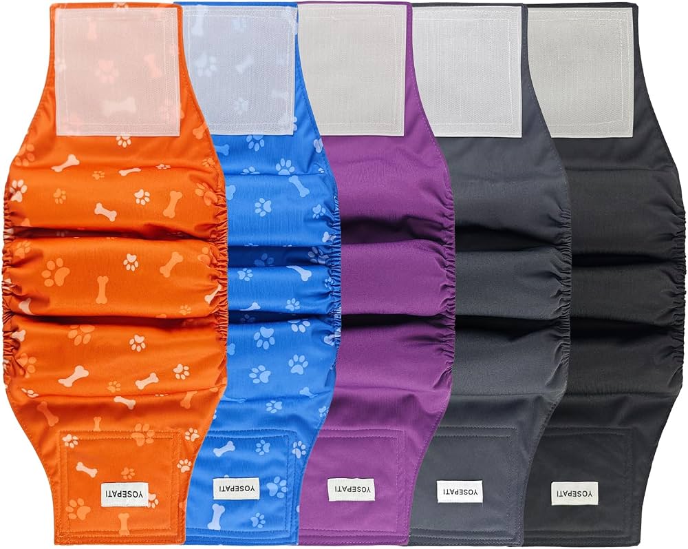 Couches absorbantes réutilisables pour chien mâle