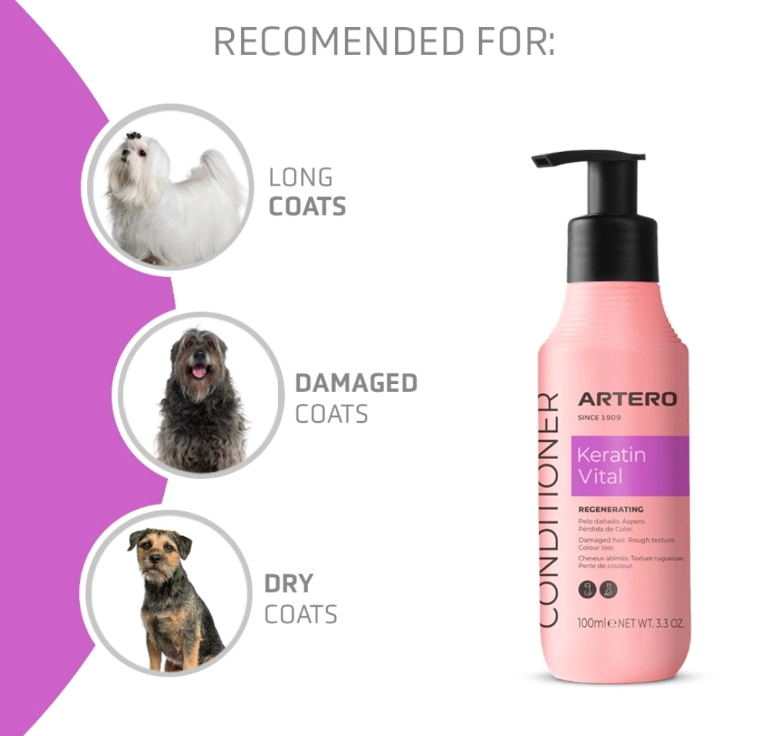 Artero Keratin Vital - Après-shampoing pour chiens et chats (100 ml)